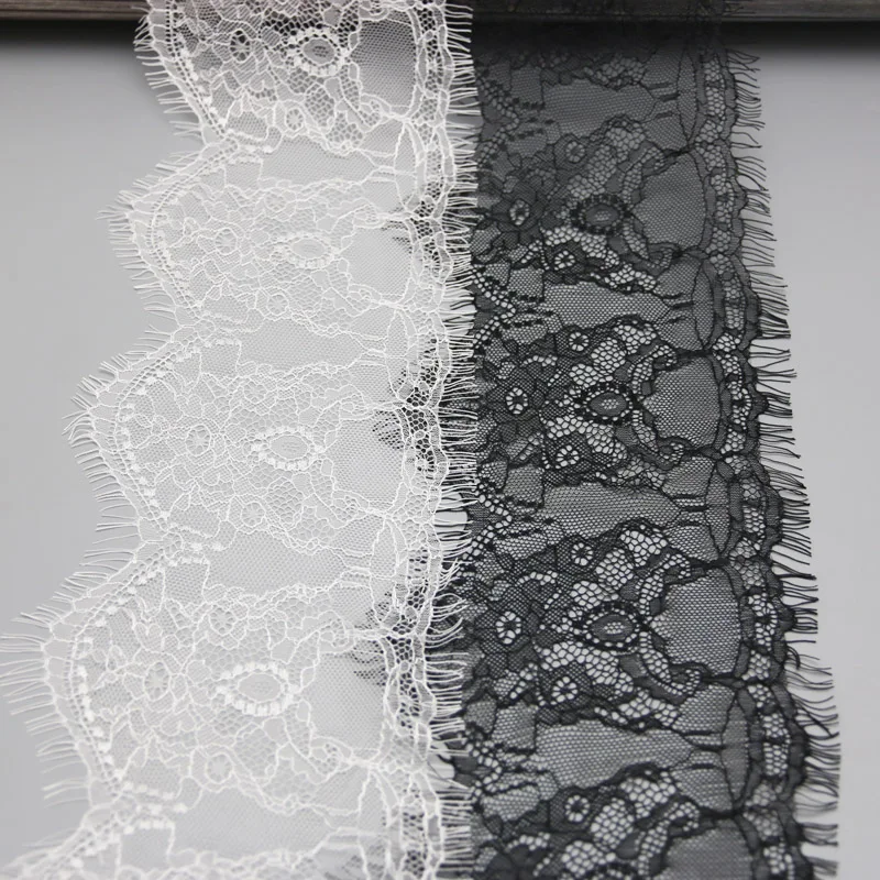 (3 Meters/Lot) 140mm White Black Lace Fabric Webbing Clothing Accessories Lace Material Handmade