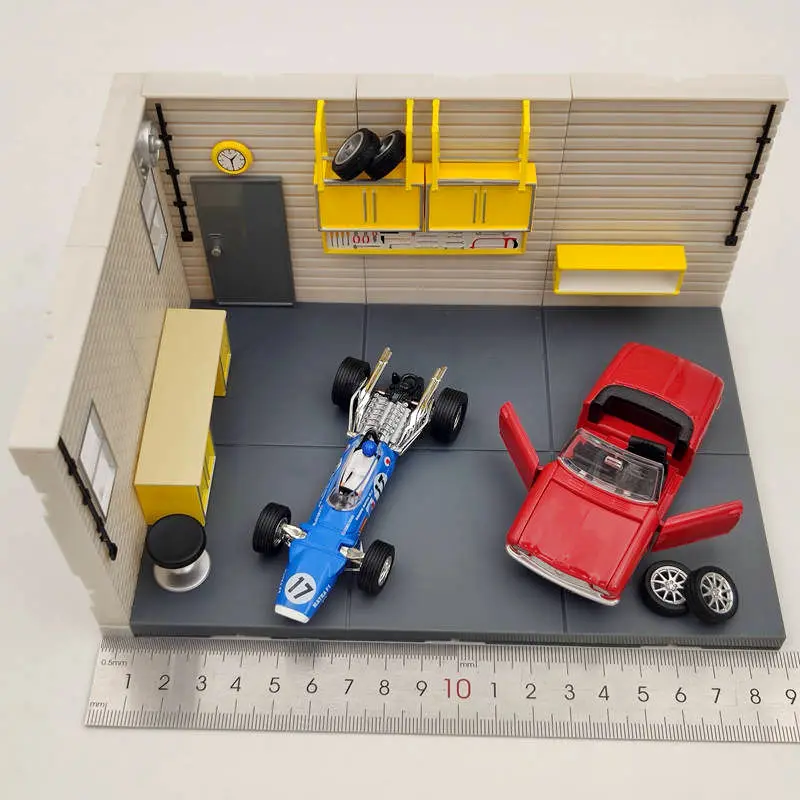 1/2/4 PCS 1:43 Scale Aurora Garage Diorama Scene Model (not include model cars)