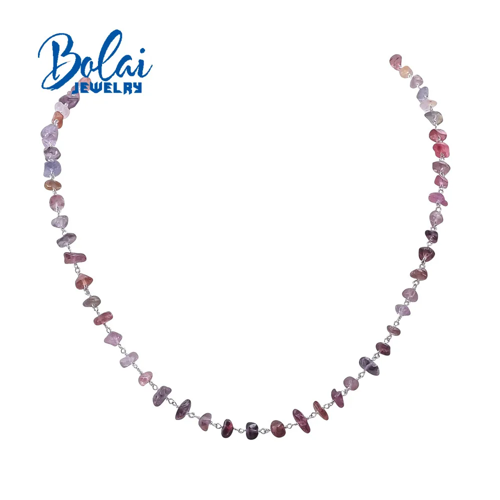 

bolai,2021 new handmade spinel rough gemstone 925 sterling silver Light luxury necklace,Best gift for girlfriend and bestie