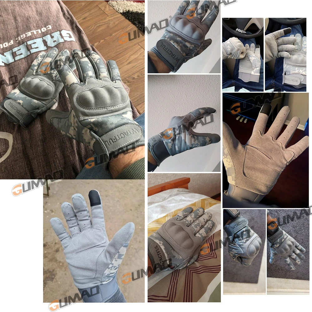 Touchscreen taktische Handschuhe Tarnung Radfahren Sport Kampf Wandern Camping Jagd Schießen Paintball Reiten Fahrrad Schutz – Detail 1