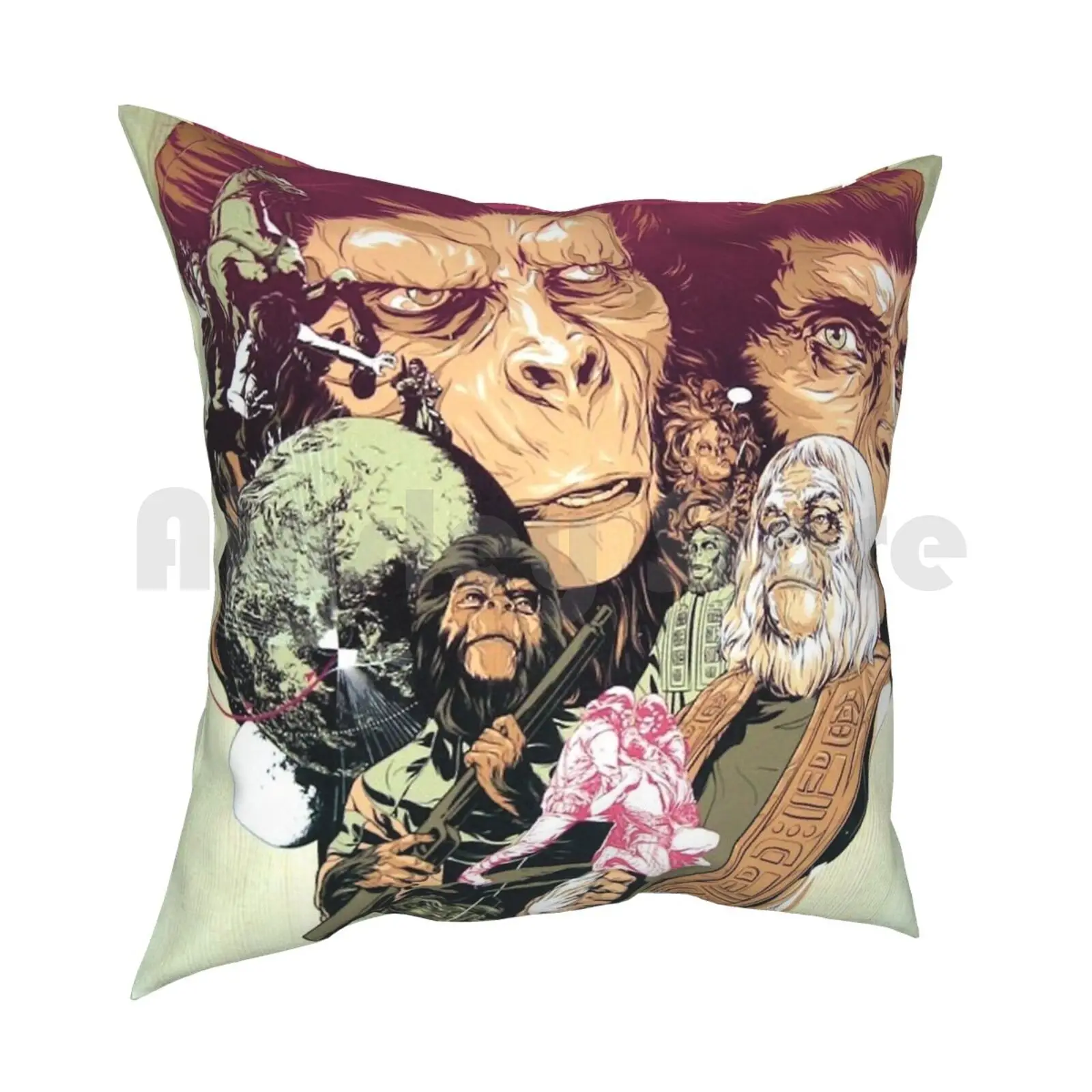 Planet Of The Apes Poster Pillow Case Printed Home Soft Throw Pillow Planet Apes Planet Of The Apes Monkey Gorillas The