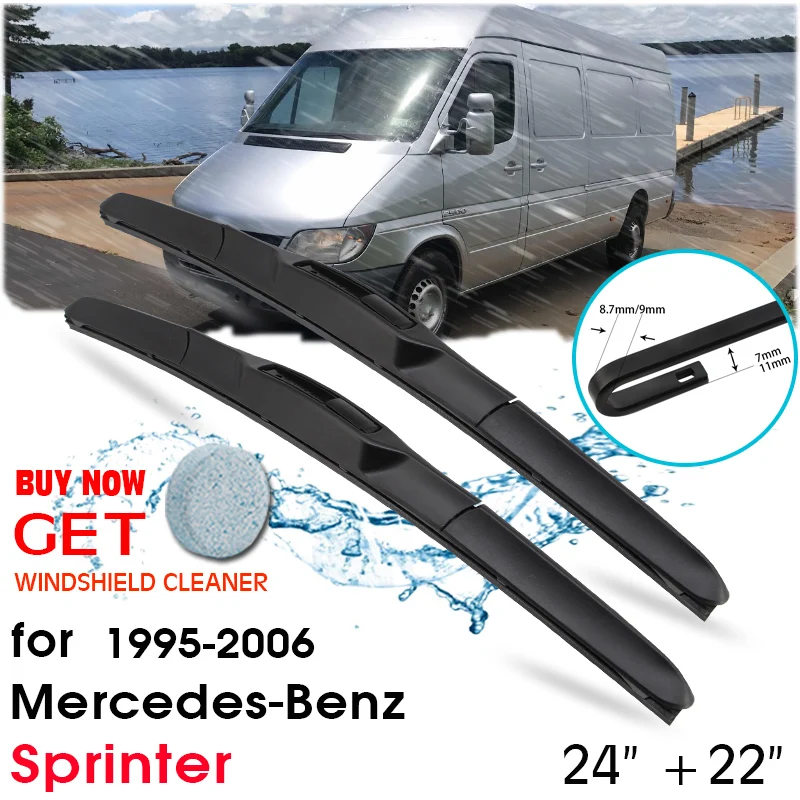 

Car Front Window Windshield Rubber Silicon Refill Wiper For Mercedes-Benz Sprinter 1995-2006 LHD / RHD 24"+22" Car Accessories