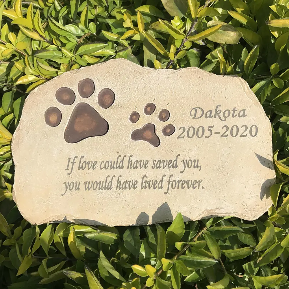 All blanks can be customize Pet Memorial Stones  Outdoor or Indoor Memorial Paw Print Stones for Dogs or Cats JSYS