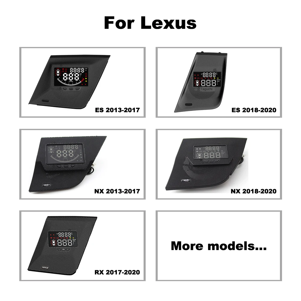 

For Lexus ES 350/300h ES350/ES300h XV60 XZ10 Car Head Up Display LED HUD Windshield Projector Speed Water Temp Voltage Alarm