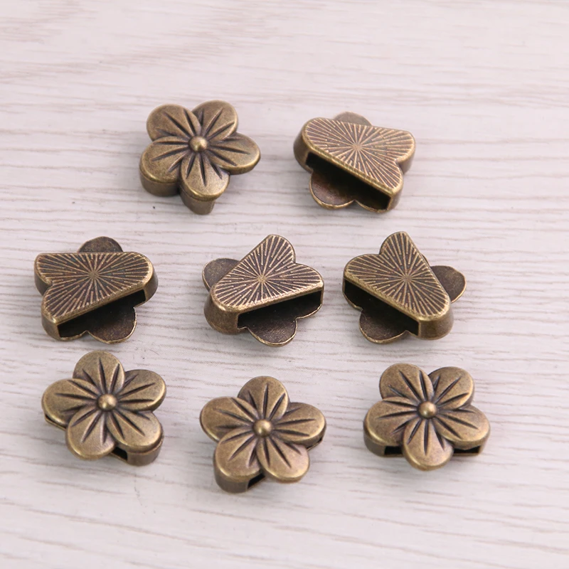 SWEET BELL 20pcs Two Color Flower Wheel Spacers Adapters Slider Spacer Jewelry Material Spacers For Jewelry Making For 10mm Cord