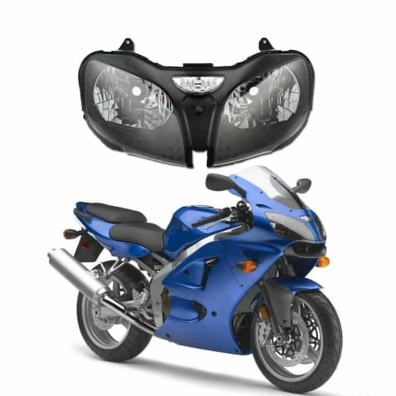 Motorcycle Headlight Head Lamp Assembly For Kawasaki Ninja ZZR600 05-08 ZX6R 00-02 ZX9R 00-03