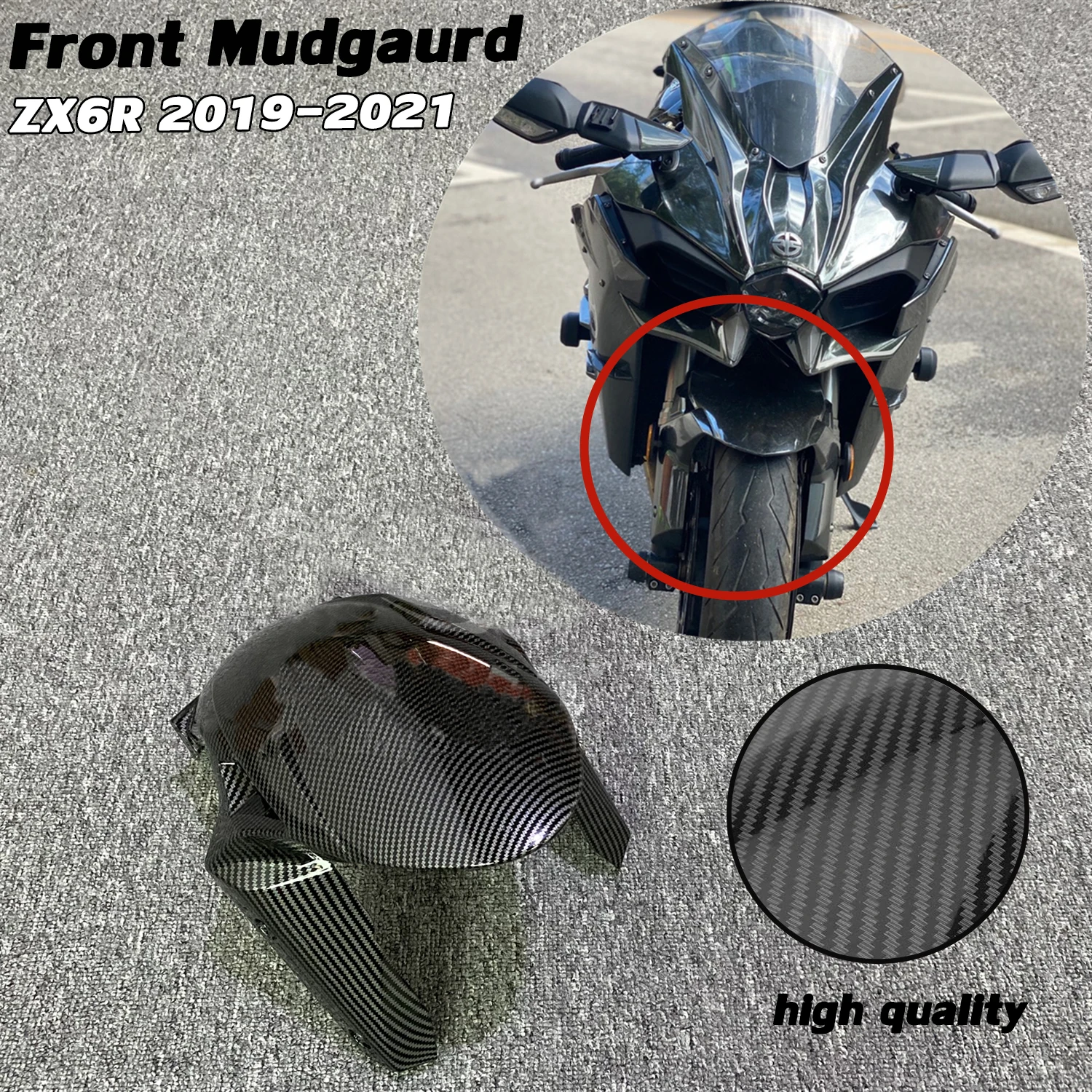 

ZX6R Front Fender Mudguard Tire Hugger Cover Splash Guard for Kawasaki ZX 6R 636 ZX636 ZX-6R 2021 2020 19 Motorcycle Accessories