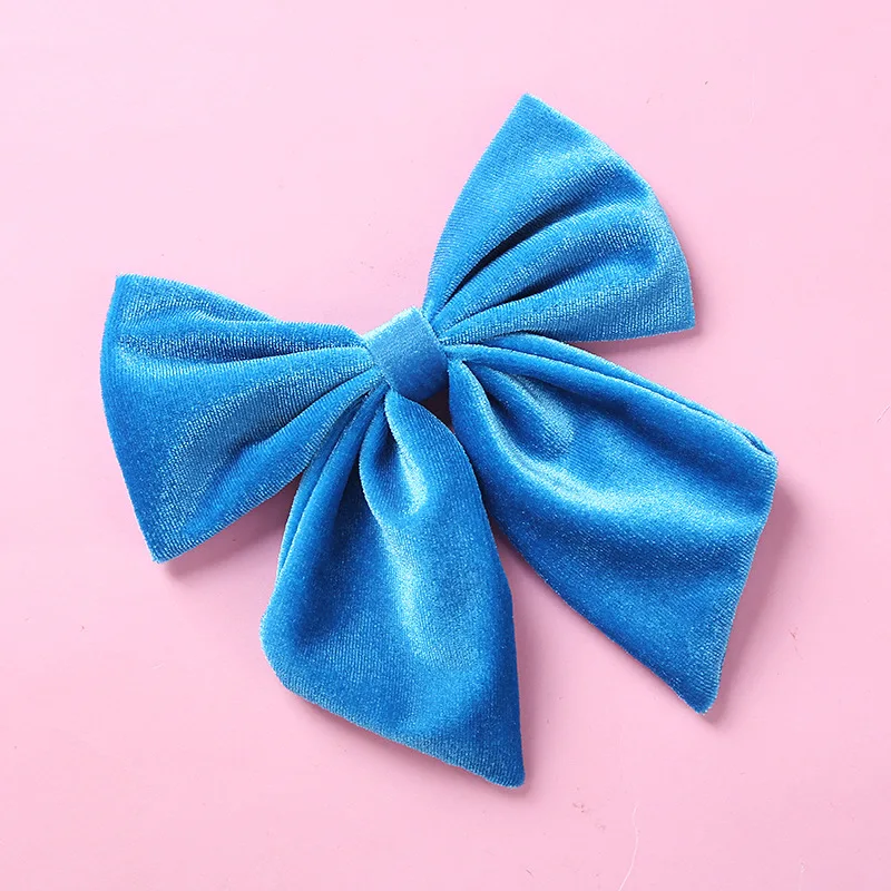 Koreanische 6 Zoll Samt Bögen Haar Clips Für Kinder Nette Weiche Band haarnadel Kinder Big Bowknot Party Hairclip Mädchen Haar zubehör – Detail 17