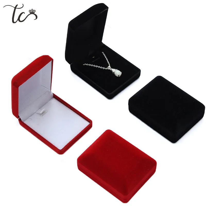 Velvet Pendant Box Necklace Box Earrings Organizer Jewelry Packaging Container Boxes for Packaging Trinket Box