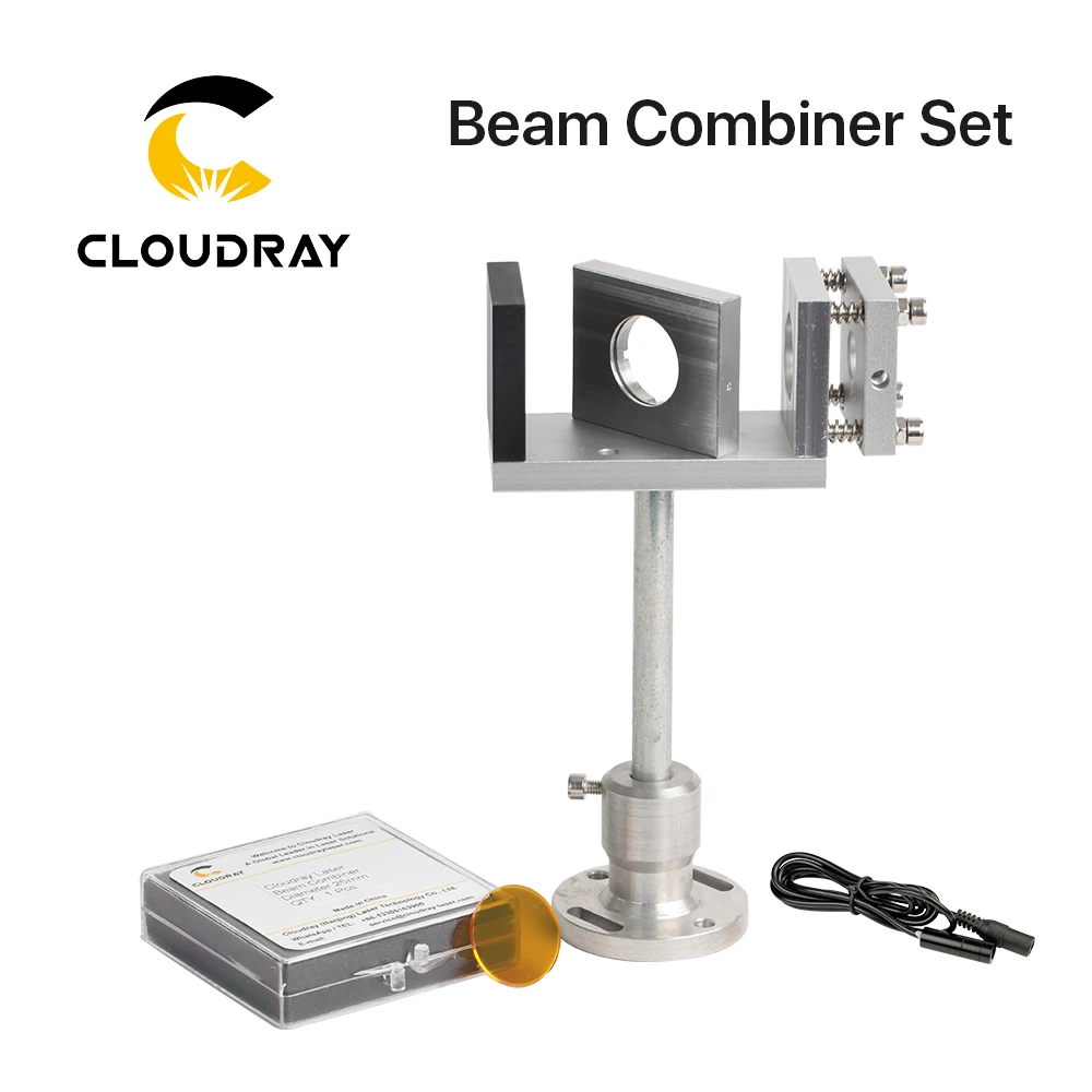 Cloudray-ZnSe Laser Beam Combiner Set, Beam Combiner, Mount, ponteiro laser para gravação a laser CO2, máquina de corte, 20mm, 25mm