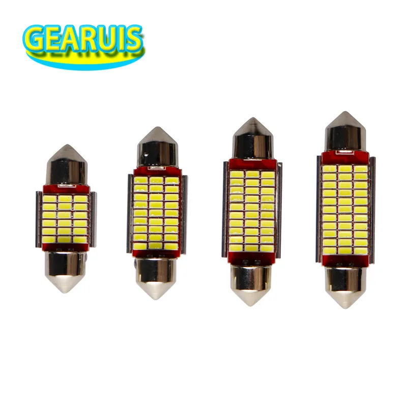 100pcs Festoon LED 18 27 30 33 smd 3014 LED 31mm 36mm 39mm 41mm 0.1A C5W Dome light Reading Light Lamp Bulb cold White 8000K 12V