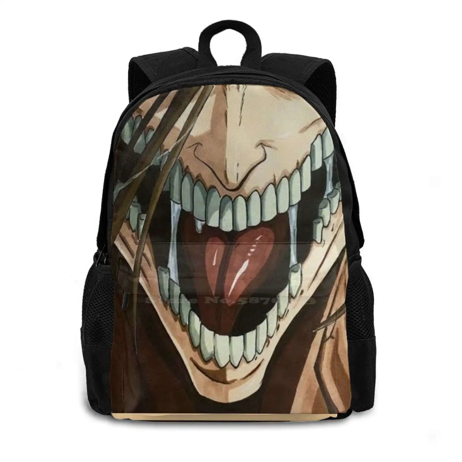 Eren Mask Bag Backpack For Men Women Girls Teenage Black Snk Eren Eren Titan Attack Levi Livai Anime Shonen