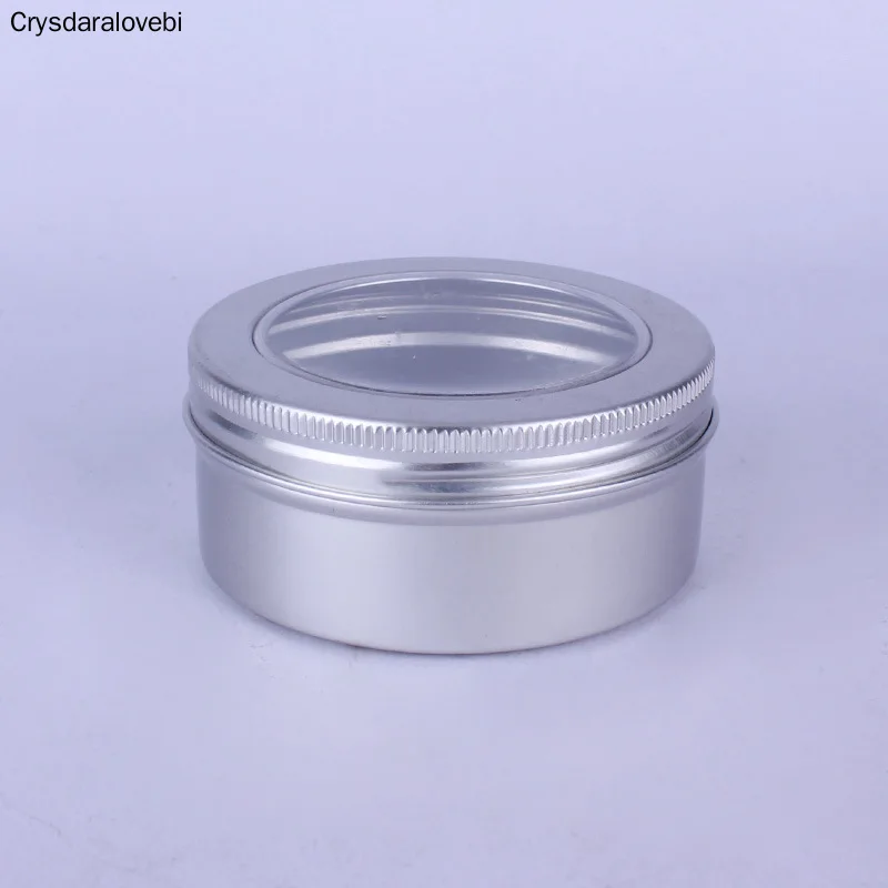 

20PCS Tin Jars With Transparent Window Aluminum Tin Box DIY Cream Cake Box Makeup Organizer For Lip Balm Mini Tea Box Cans 150ml