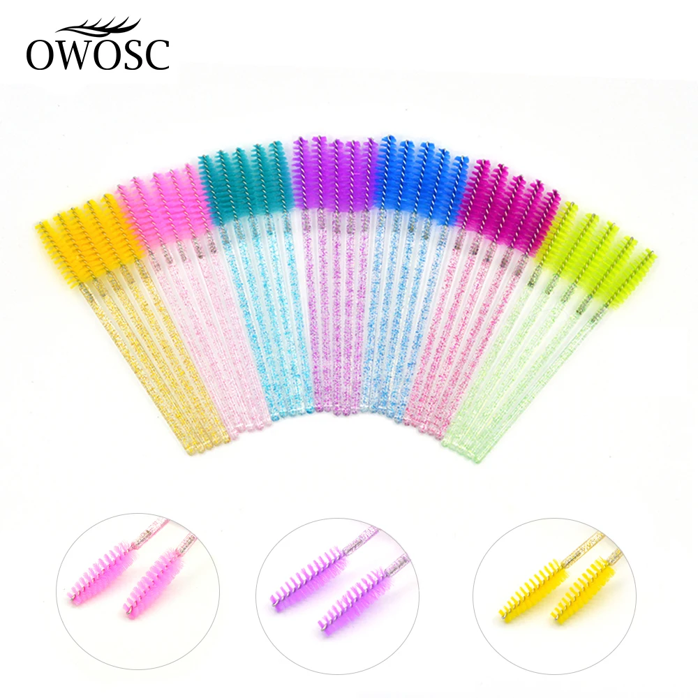 OWOSC 50 Cái/bộ 7 Màu Sắc Dùng Một Lần Mascara Hoa Dây Mini Hàng Mi Bàn Chải Mascara Applicator Micro Spoolie Bàn Chải Dành Cho Mắt Mi