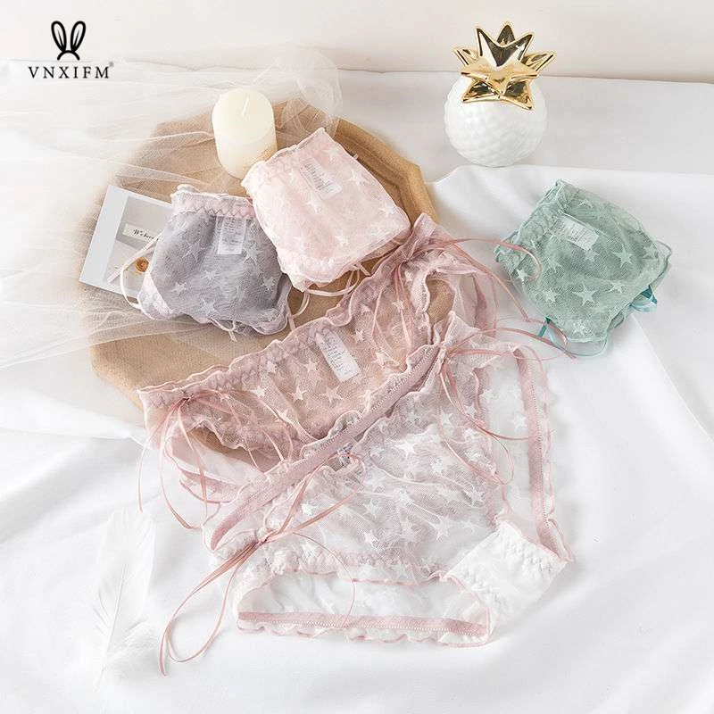 Japanese net yarn cute underwear women's transparent two-dimensional second element quick-drying lace briefs girl student briefs