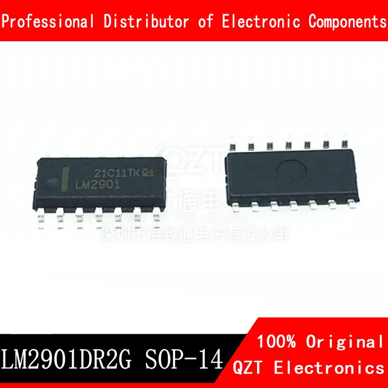 10pcs/lot  LM2901DR LM2901D LM2901  LM2901DR2G SOP-14 Quad Single Supply Comparators New Original IC