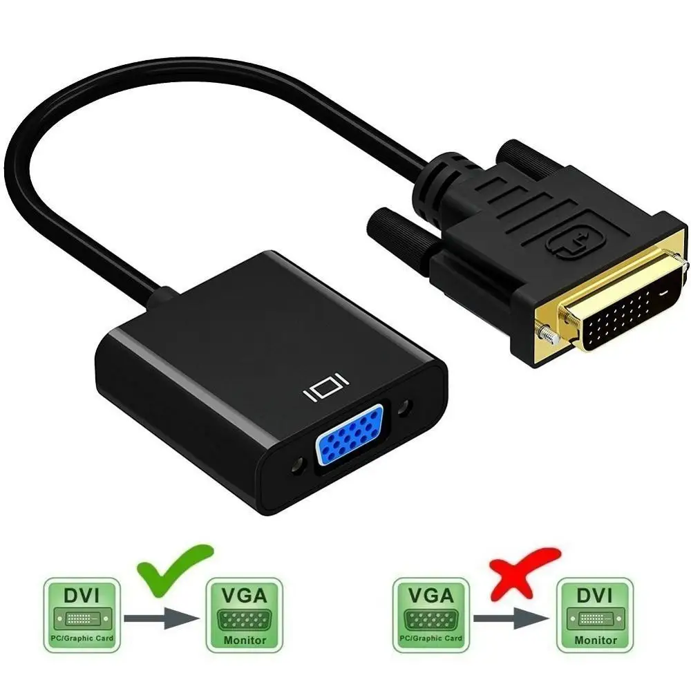 Customized 500PCS/Lot DVI D Male to VGA Female Converter,Support 1920x1080p Resolution,Does not Support Audio