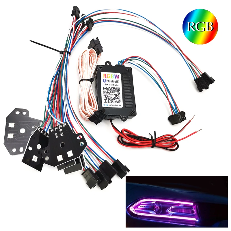 

RGBW LED Halo DRL Board Headlight Bluetooth APP Control For Dodge Charger 2015-2019