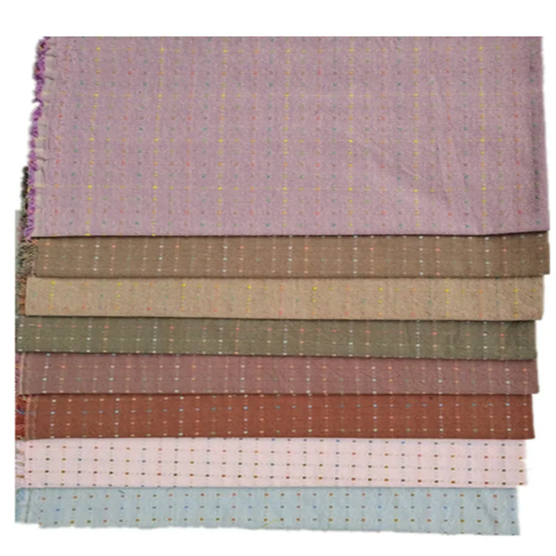 50*145cm Plaid Vintage Japanese Yarn Dyed Cotton Fabric DIY Patchwork Sewing Purse Quilting Craft Accessoris Fabric