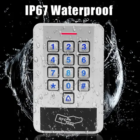 125KHZ RFID 암호 키패드 액세스 제어 백라이트 방수 IP68 금속 도어 독립형 액세스 제어, 6000 사용자 WG 26 입력