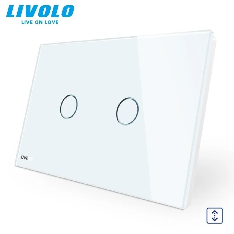 

Livolo AU US Standard ,Curtain Switches,Crystal Glass Panel,110~250V,Touch On/Off,VL-C902W-11 for Smart Life