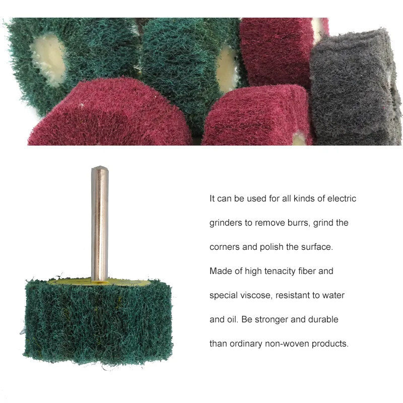 Spugnette abrasive da 2 pollici 50 mm con gancio e anello industriali resistenti 3 pezzi 240 # /400 # /800 #   Tampone per lucidatura con ruota in nylon per molatura