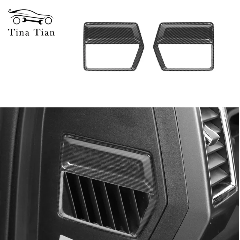 Fit for Ford F150 2017-2020 Raptor 2019 2018 LTD  Auto parts Carbon fiber color Dashboard Side Small Vent Outlet Overlay Cover