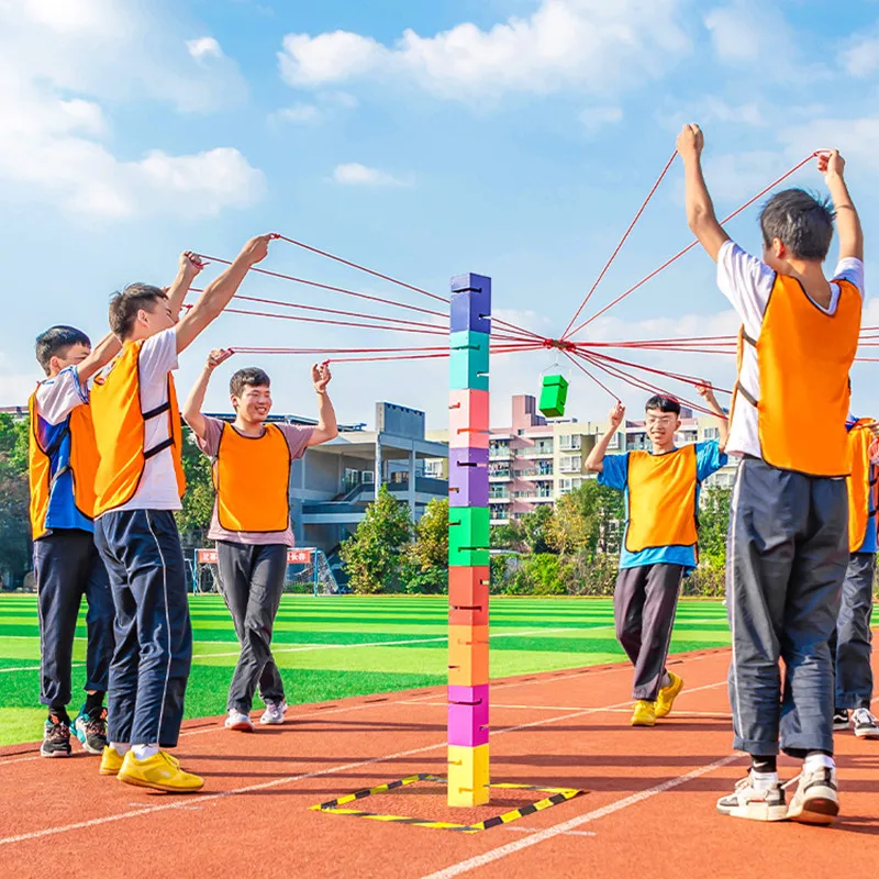 Child Outdoor Sport Teamwork Game Props Toy Children Cooperate To Build Tower  Kindergarten Sensory Equipment Kids Sports Toys