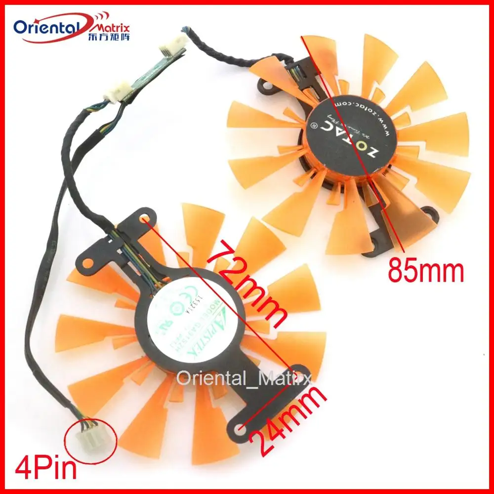 2pcs/lot GA91S2H 85mm DC12V 0.35A VGA Fan For ZOTAC GTX760-2GD5 HB Graphics Card Cooling Fan