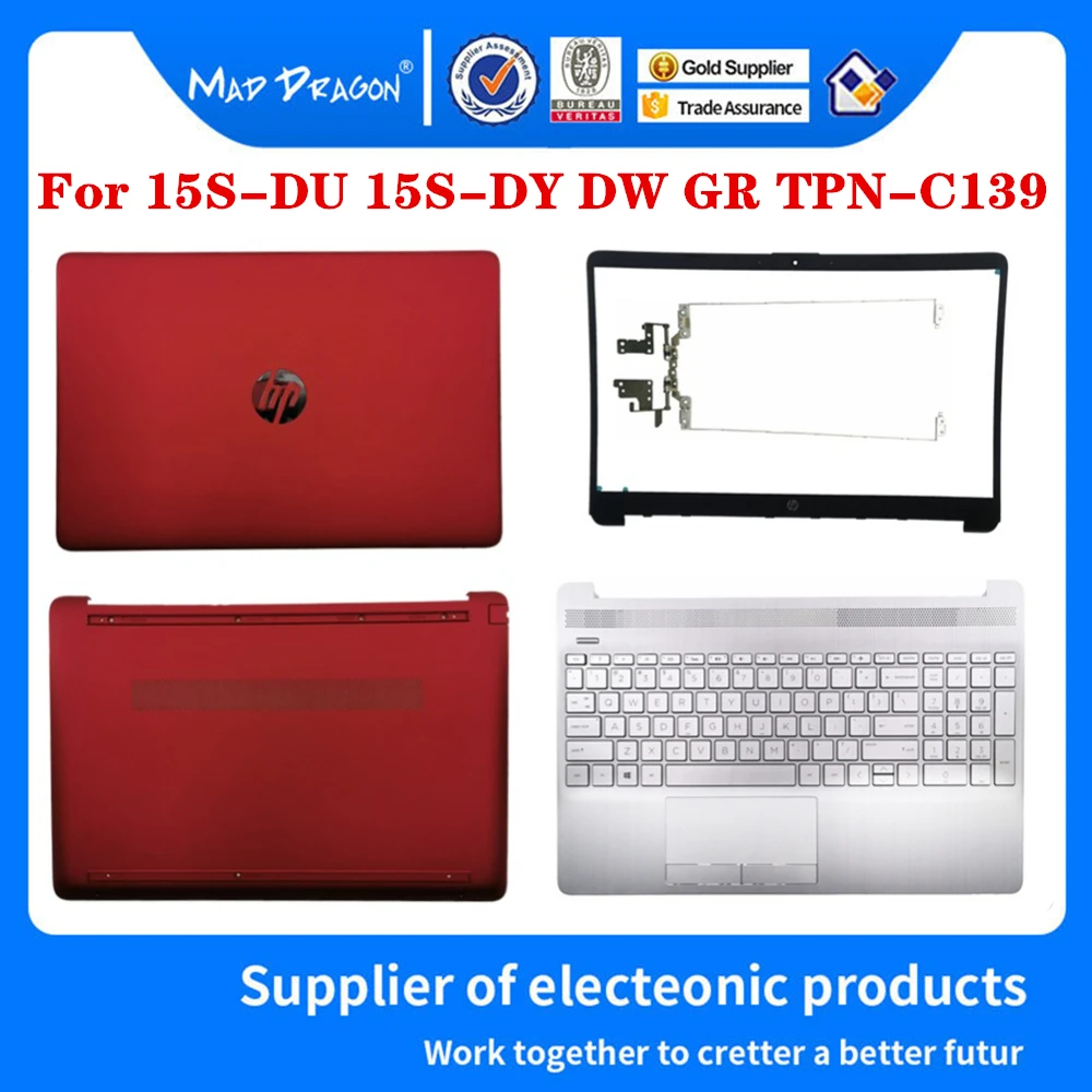 L52014-001 M03725-001 M03726-001 For HP 15s-dy 15s-du 15-CS 15-DW TPN-C139 LCD Bezel Palmrest Upper Bottom Cover Red LCD Cover