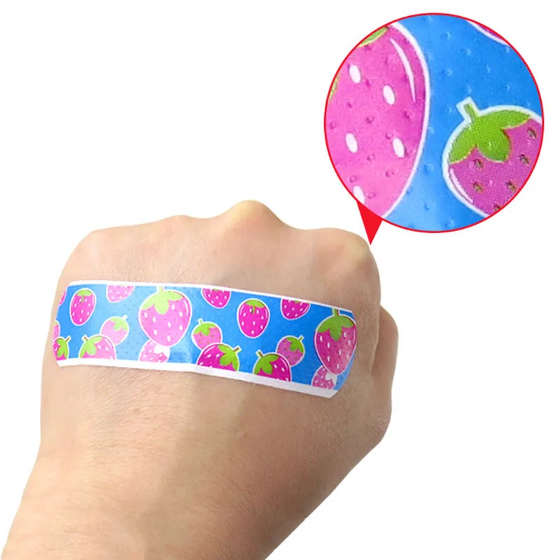 100PC Dessin Animé Mignon Enfants Adultes Respirant Etanche band-aid Ok Sac Extensible Hémostatique Autocollants Ménage Fournitures de Premiers Secours