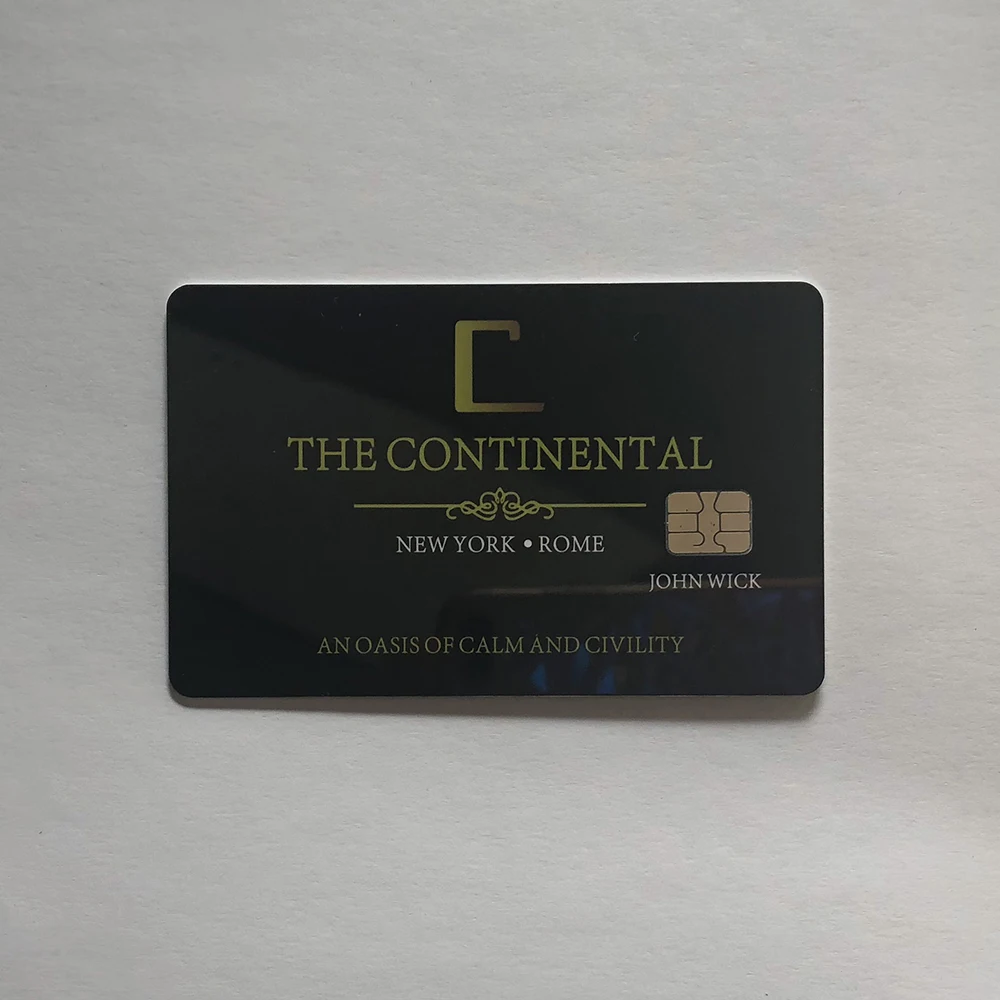 John Wick Cosplay Prop Continental Hotel Card Collection regali per uomo donna Halloween Cosutme accessori 2 pezzi