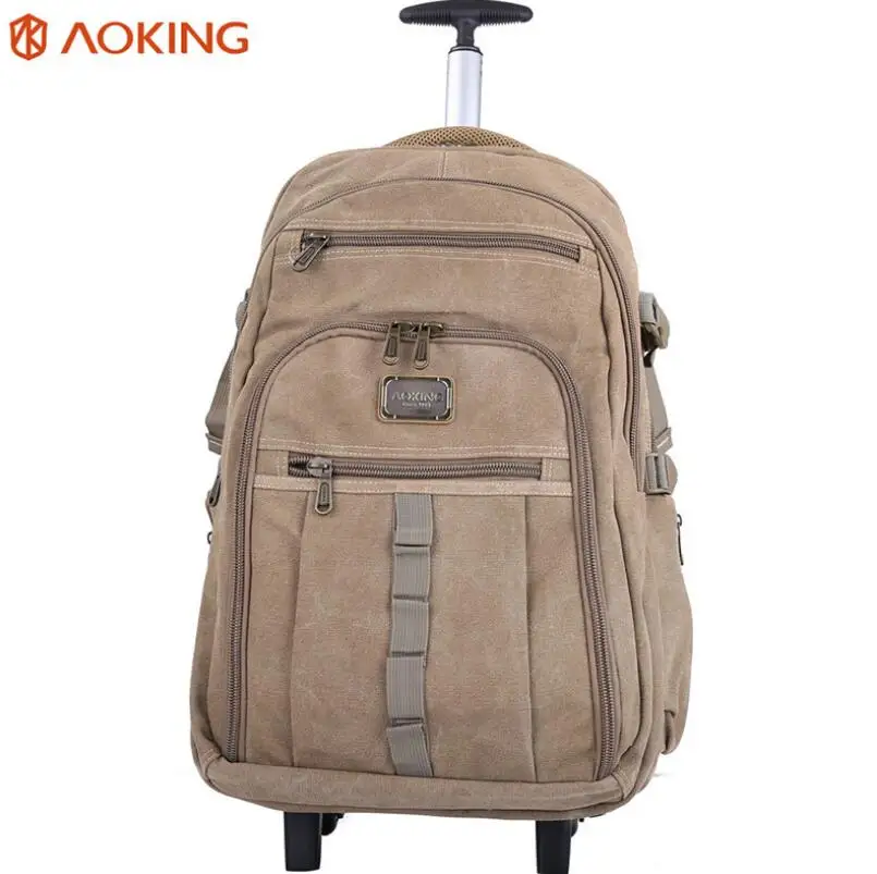 Imagem -05 - Mochila de Bagagem de Rolamento de Cabine com Rodas para Homens Bolsas de Lona Bagagem de Rodas Mala de Bagagem de Transporte