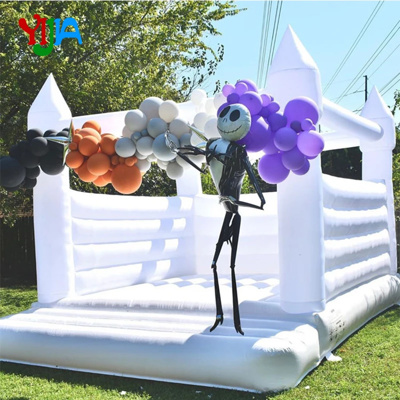 Adults Kids  White Wedding Inflatable Bouncy Castle With Blower Commcial Bounce House For Party Event Rental