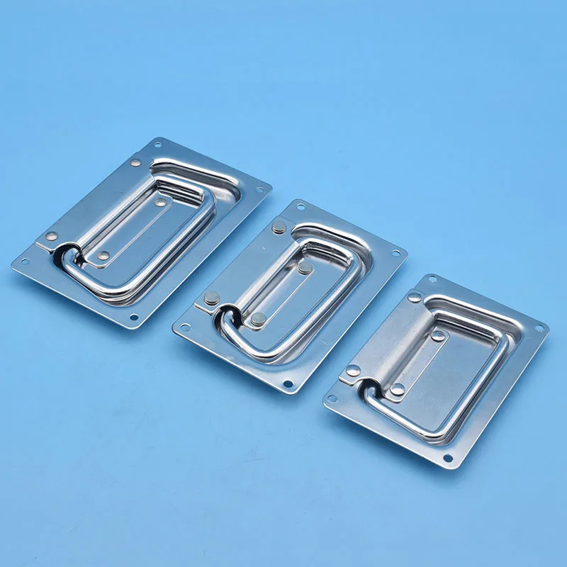 2pcs Heavy-duty Folding Air Box Handle With Embedded And Thickened Cover Ring Handle Wooden Case Toolbox Handle