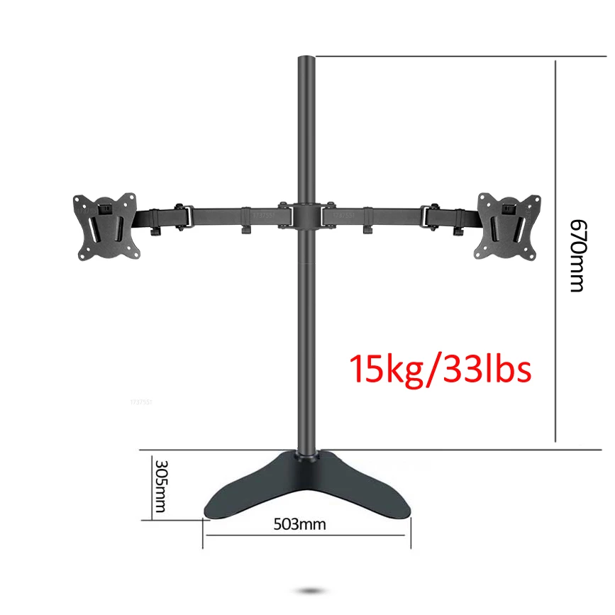 

NEW 670mm K902-280 Desktop Stand Full Motion 360 Degree steel Dual Monitor Holder 10"-27" clamp base Monitor Mount Arm Load 15kg