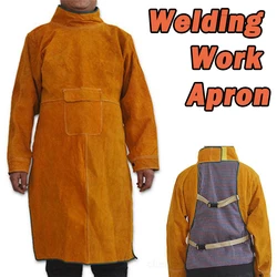 Cowhide Welders Aprons Flame Retardant Anti-Scalding Long Sleeve Blacksmith High Temperature Apron Welder Protect Clothing