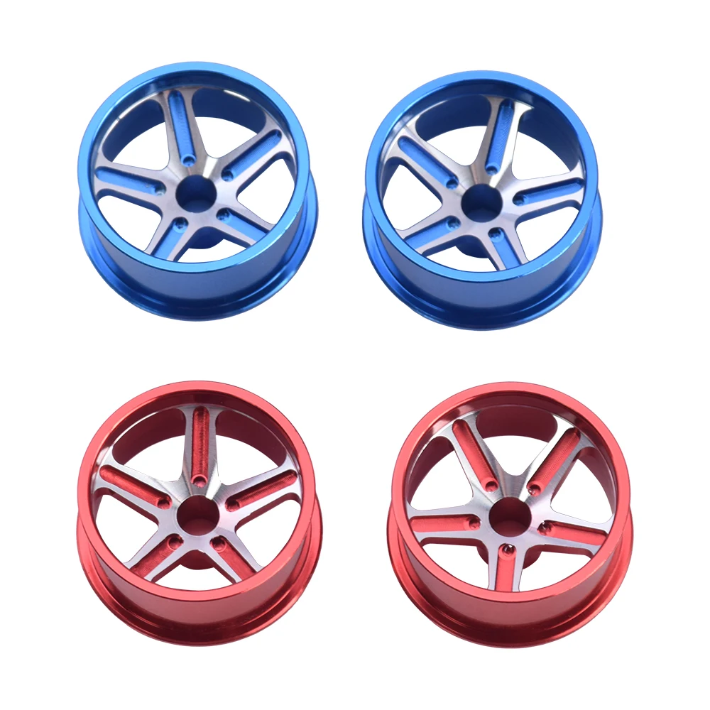 4 Pieces Large Diameter Wheel Hubs/Tires Metal Wheels Spare Parts For Tamiya Mini 4WD Racing Car Model