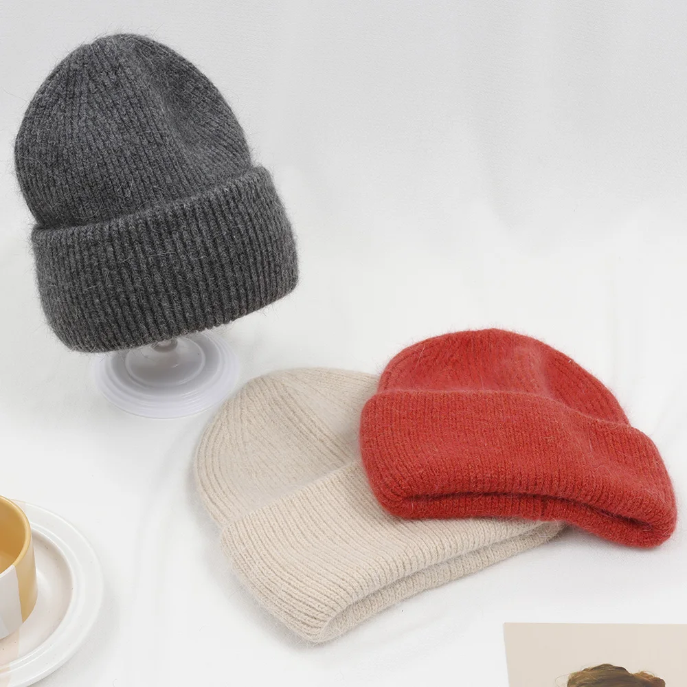 Heißer Verkauf Winter Hut Echt Kaninchen Fell Winter Hüte Für Frauen Mode Warme Beanie Hüte Frauen Solide Erwachsene Abdeckung Kopf Kappe – Detail 23