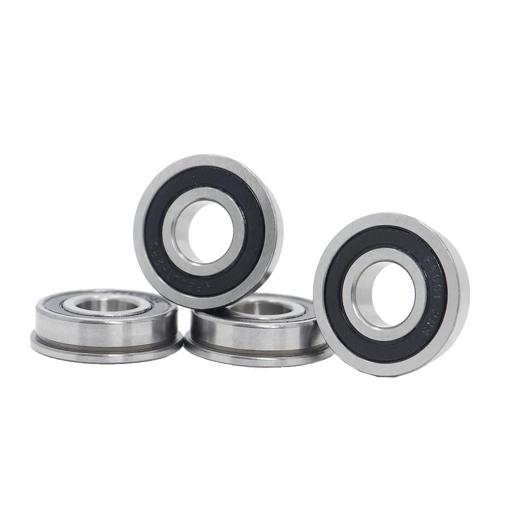 

F6001RS Flange Bearing 12x28x8 mm ABEC-1 ( 4 PCS ) Flanged F6001 RS 2RS 6001RS Ball Bearings