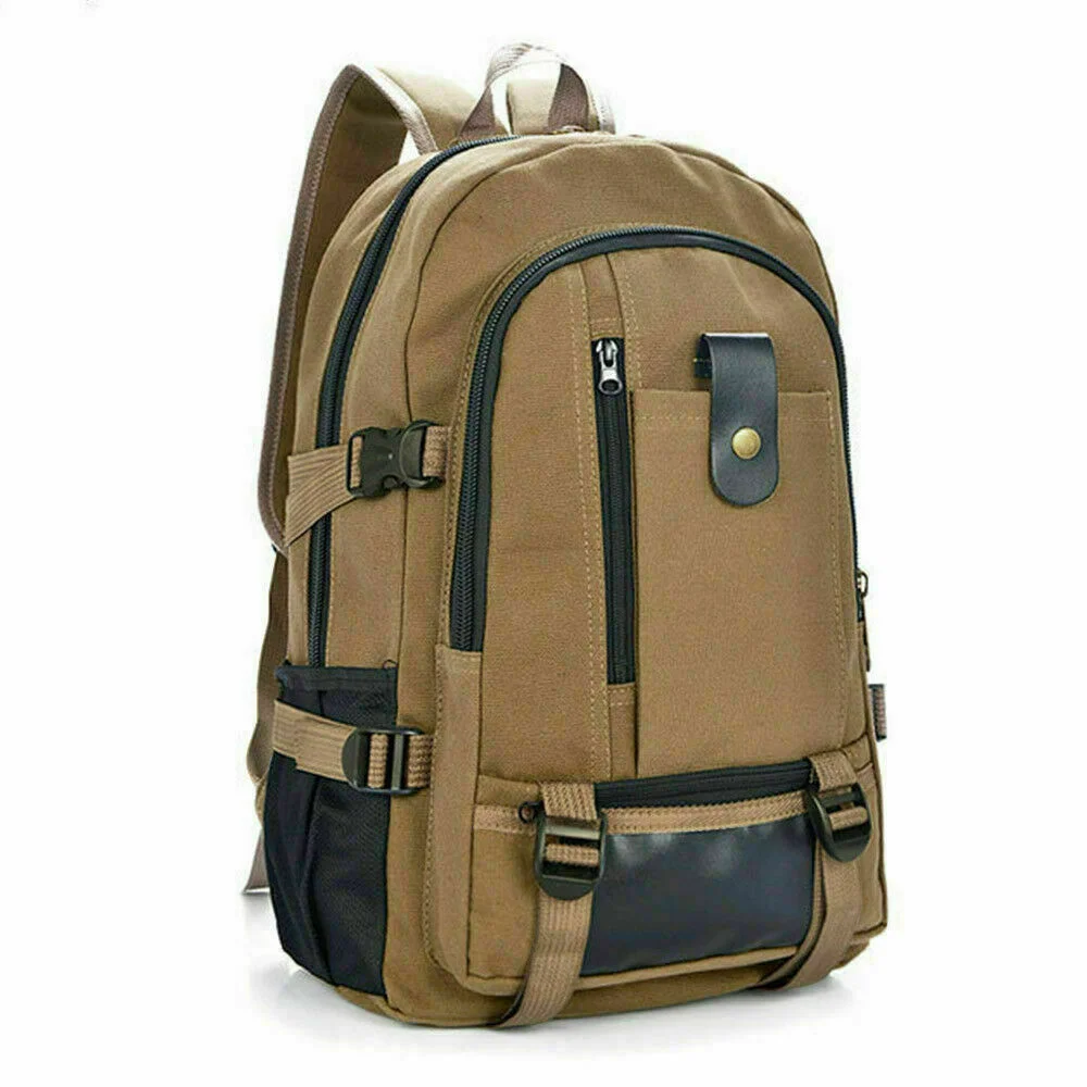 Travel Canvas Backpack Men Tactical Militari Mountaineering Bag Canvas Large Capacity Backpacks Outdoor Camping Computer