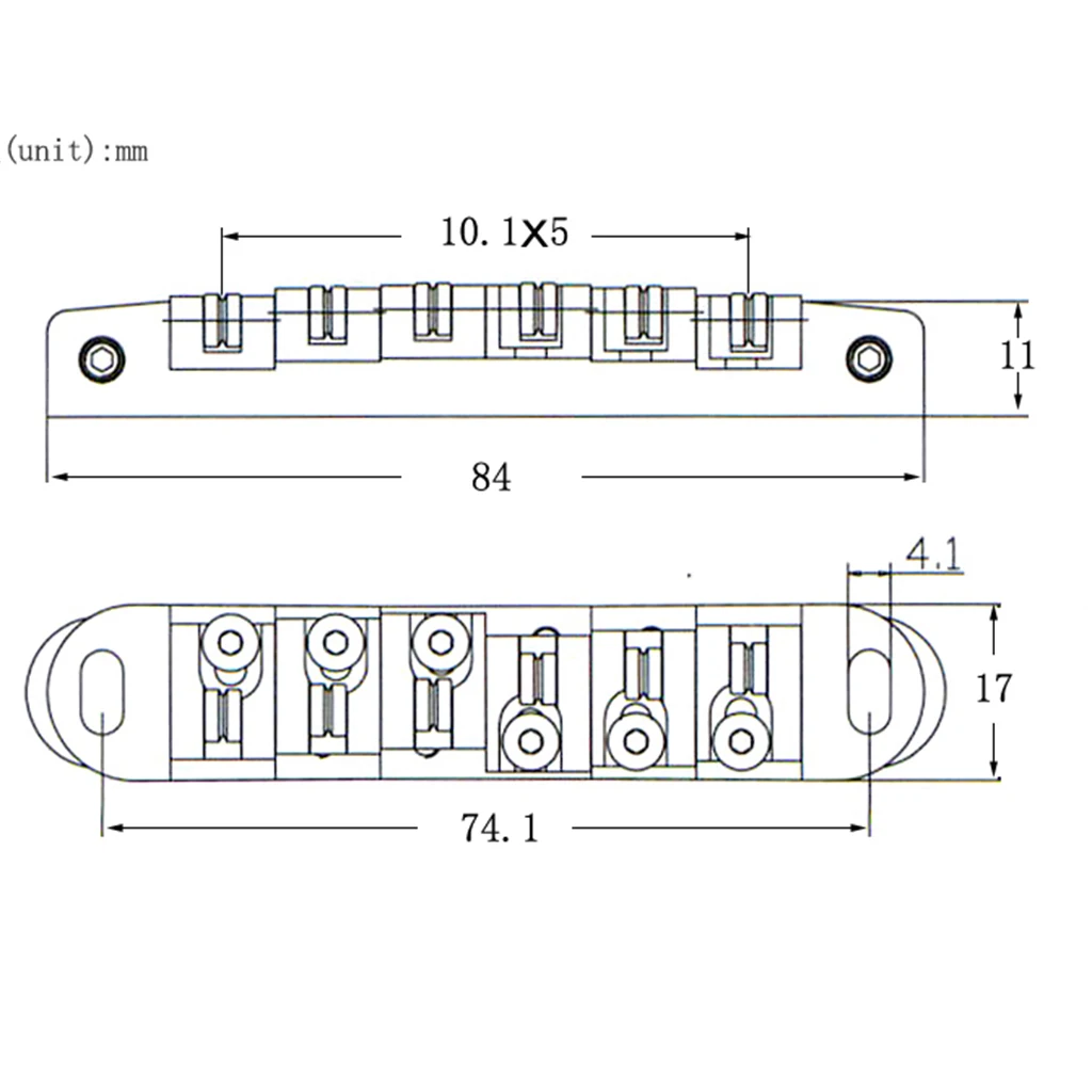 6 String Roller Saddle Electric Guitar Bridge with Wrench Guitar Replacement Parts