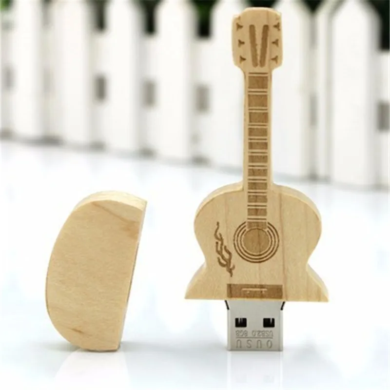 Wood Usb Flash Drive 32GB 64GB 128GB U Disk Memory Stick Pendrive Wooden Guitar Usb Stick Flash Disk 4GB 8GB 16GB Pen Drive