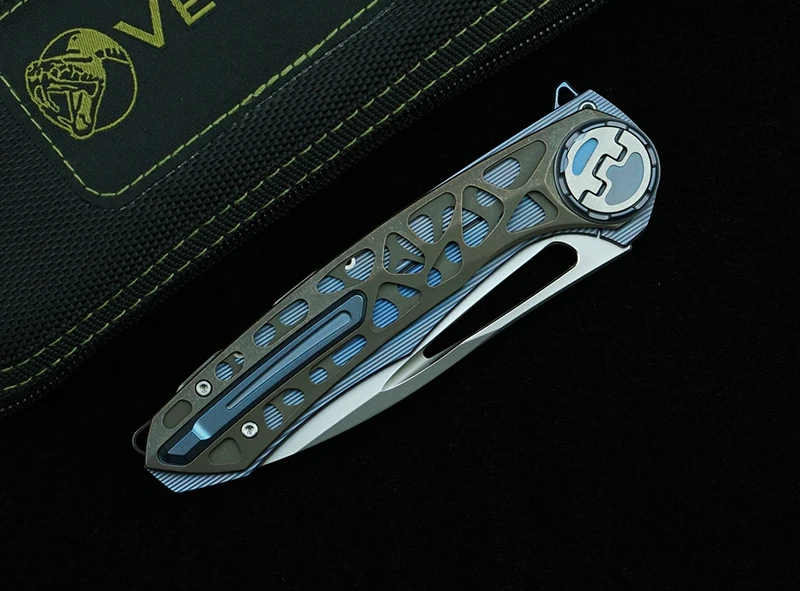 Venom Harpoon Folding Knife M390 Blade Titanium/Carbon Fiber Handle Outdoor Camping Hunting Kitchen Survival Pocket EDC Tool