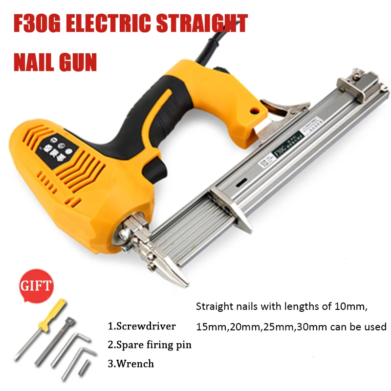 2300W Electric Stapler Gun 2 in 1 Framing Tacker Electric Nail Gun 220V F30 Straight Nail Gun Woodworking Tools