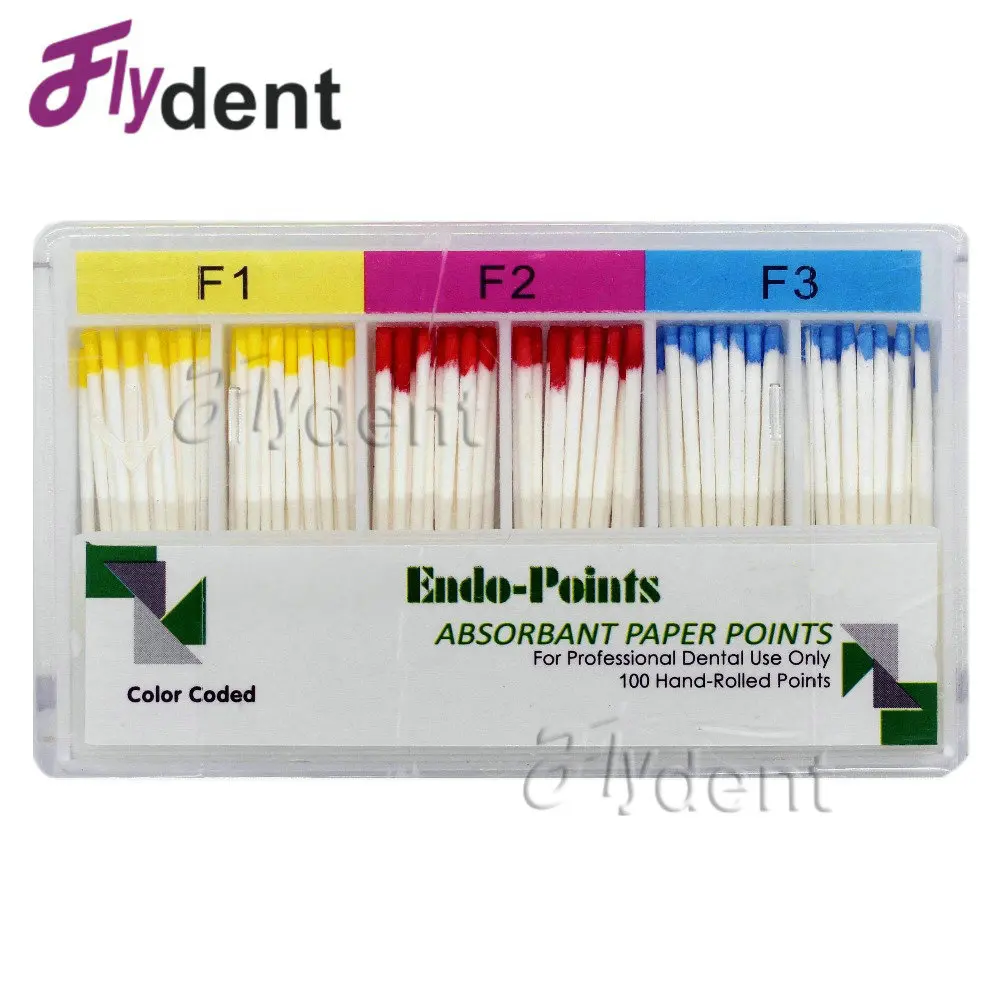 Punkty papierowe chłonne F1F2F3 Pilniki do anulowania korzeni dentystycznych Endodoncja Końcówki z włókna bawełnianego Materiały dentystyczne