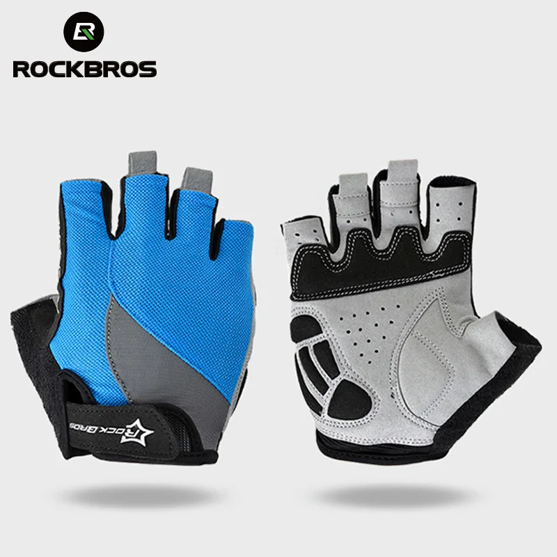 RockBros Bike Gloves Non-Slip Breathable Mtb Mens Women\'s Summer Bicycle Cycling Gel Pad Short Half Finger Sport Gloves ciclismo