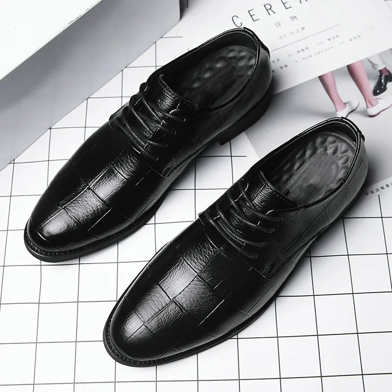 Handmade Italian Style Retro Men Leather Dress Formal Business Oxfords Shoes Men\'s  Party Shoes Big size 2020 ttyh6