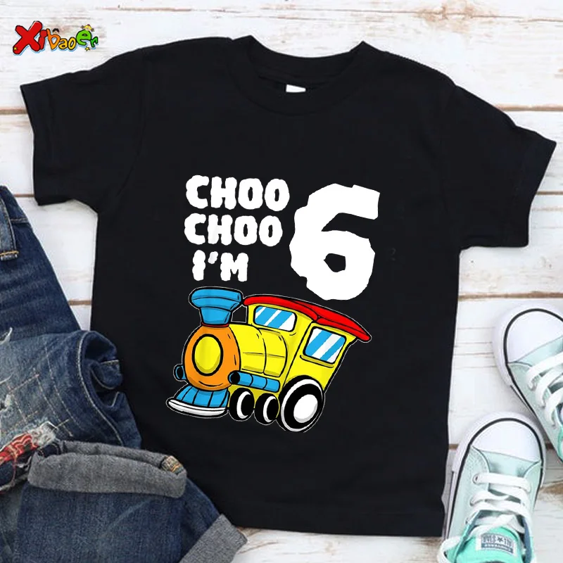 

Custom Name Birthday T Shirt Cute Comic Number 1-10 Cartoon Girls Short T-shirt 2021 Summer Baby Children Top Funny Kids Clothes