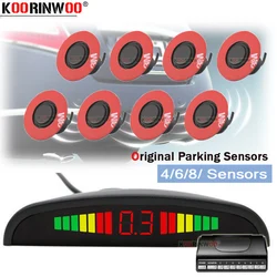 Koorinwoo Adjustable Flat 16.5 Radar Sensors Car LED Display Parking Sensor Water Level Detector With Buzzer Alert Blind Spot